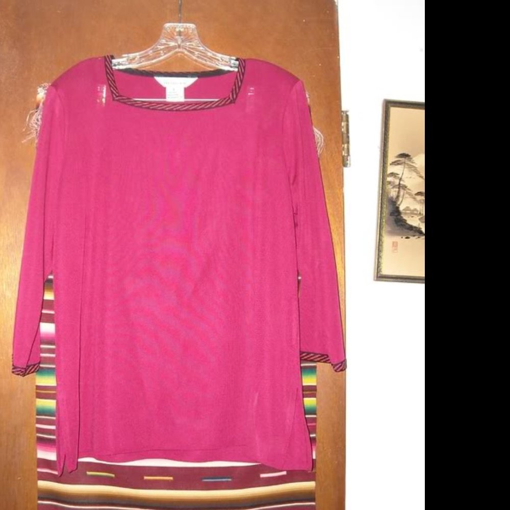 Womens Exclusively Misook Shirt Large Square Neckline